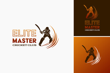 Elite Mater Cricket Club Logo Template embodies excellence and mastery, tailored for distinguished cricket clubs