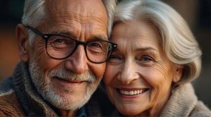 Elderly happy couple. Happy smiling white couple old men and women. Happy old age.