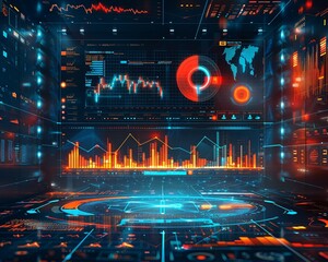 Design a dynamic infographic showcasing a rear view perspective on cryptocurrency market trends Use a mix of bold graphs, futuristic elements, and insightful data points