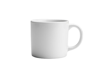 White Coffee Mug on White Background. On a White or Clear Surface PNG Transparent Background..