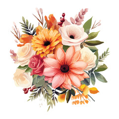 Bouquet of Flowers Clipart clipart isolated on white