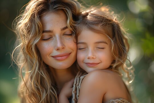 幸せそうに抱き合う母と娘