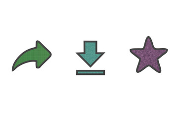 wa icon set of symbols