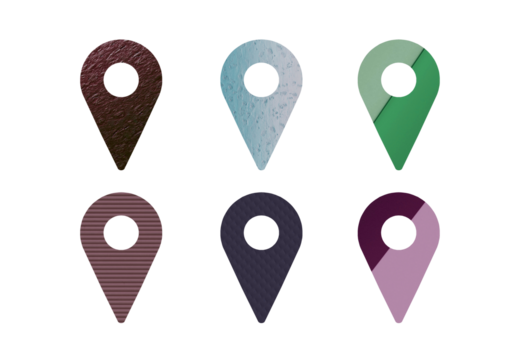 set of map pointers location icon