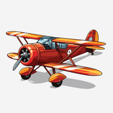 Cartoon Plane Clipart clipart isolated on white background