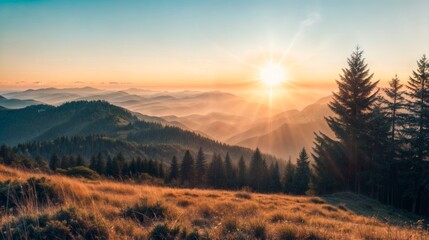 Sunset in the mountains.