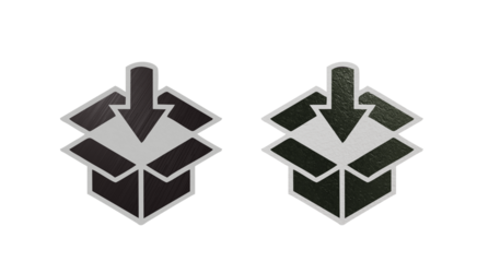 DROP IN icon symbol gray with texture