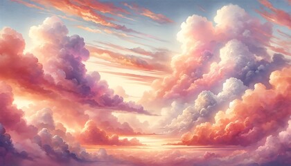 Watercolor Painting of an Aesthetic Cloud Wallpaper