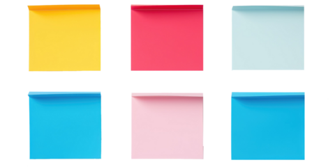colored notes on a isolated white background