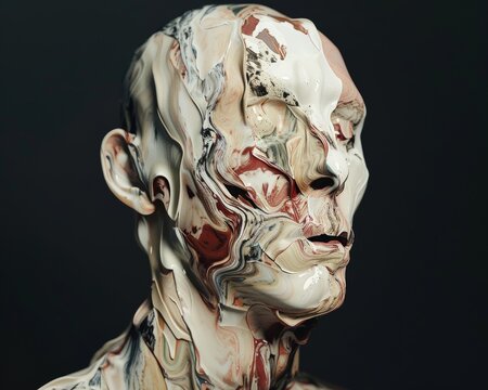 Experiment with representing the absent-mindedness of a professor through the fluidity of their skin structure
