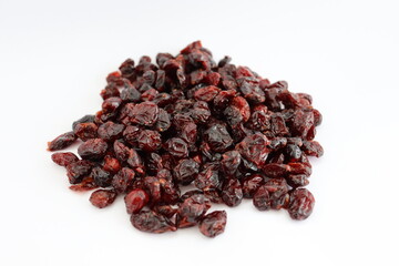 Dried black grape berry Jumbo, close-up with white background