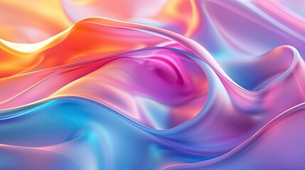 3d abstract background with smooth lines colorful twisted shapes in motion