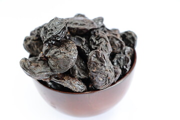 Dried Black Plum Jumbo, close-up with white background