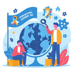 Flat international asperger day illustration