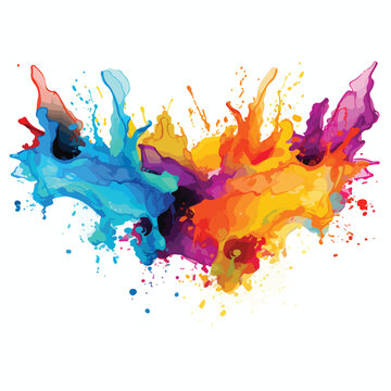 Colorful Ink Splash Clipart clipart isolated on white