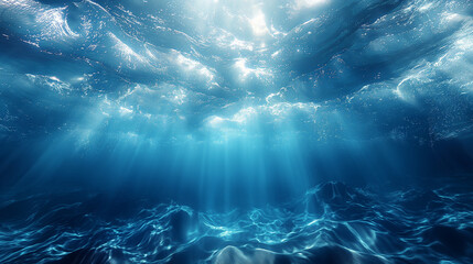 海底に波の光 - obrazy, fototapety, plakaty