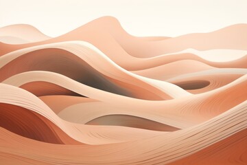 A dunes shaped by the wind, with flowing lines and curves in gentle pastel browns, subtly conveying movement and desert aesthetics.