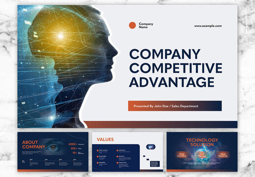 Blue and Orange Business Digital Presentation