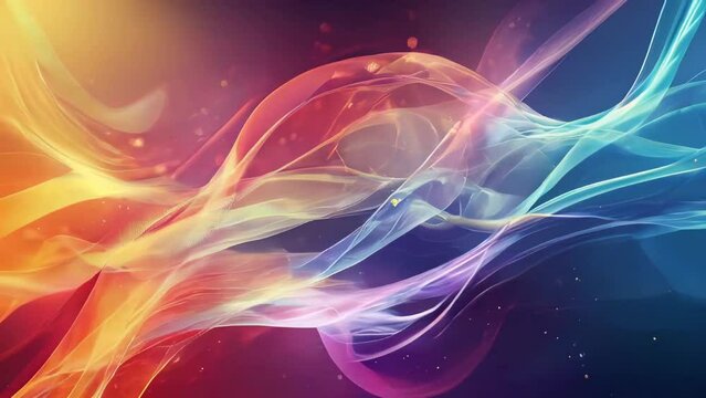 abstract colorful background with waves and bokeh - vector illustration