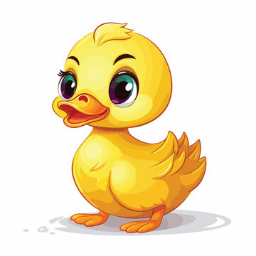 Cute Duckling Clipart clipart isolated on white background