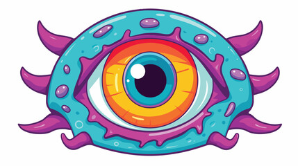 A cartoon illustration of an eyeball monster  - obrazy, fototapety, plakaty