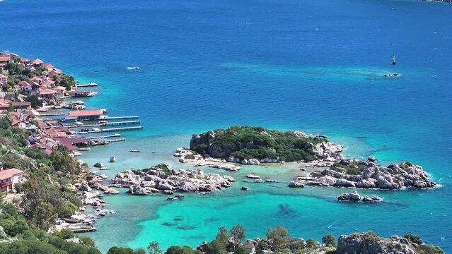 Kalekoy and Kekova Island Beach, Kaputas Beach Drone Video, Kaş Antalya, Turkiye (Turkey)