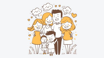 A modern illustration flat design of a happy family