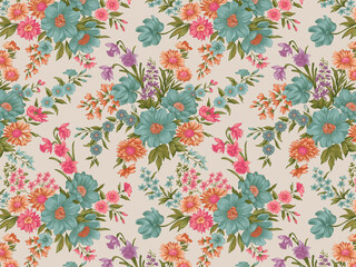 Allover pattern seamless floral pattern new digital print textile design summer special