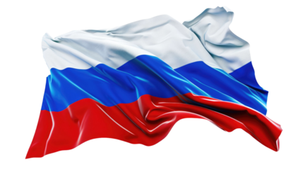 Russia Flag on white Isolated Background