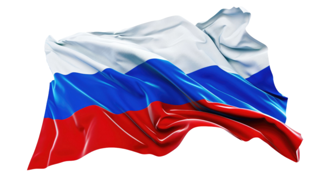 Russia Flag on white Isolated Background