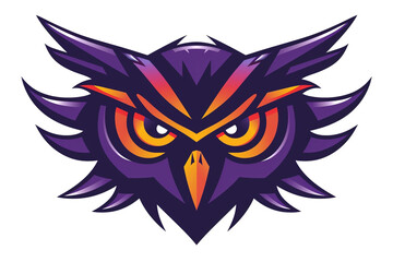 purple owl vector illustration for logo design on a transparent background