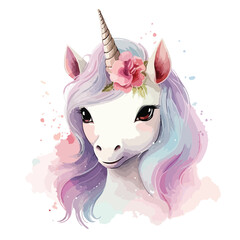 Cute Unicorn Watercolor