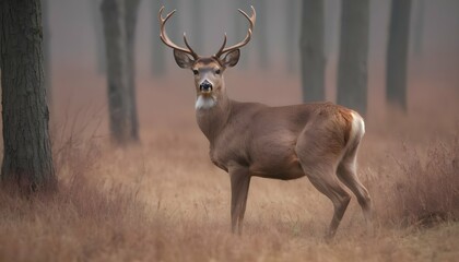 A Deer With A Determined Expression Forging Ahead Upscaled