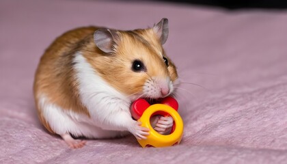A Hamster Cuddling With Its Favorite Toy Upscaled 8
