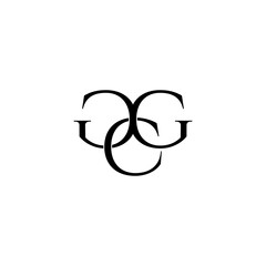 gcg typography letter monogram logo design