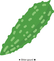 ゴーヤのテクスチャーのあるシンプルなベクターイラスト	
