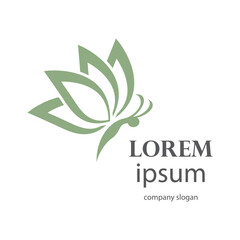 beautiful butterfly logo design flying flapping its wings