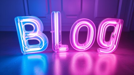 The word Blog created in Neon Lettering.