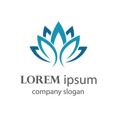 Elegant and beautiful blooming flower logo illustration