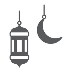 Ramadan kareem lantern solid icon, glyph style icon for web site or mobile app, decoration and Ramadan, Arabic lantern vector icon, simple vector illustration, vector graphics with editable strokes.