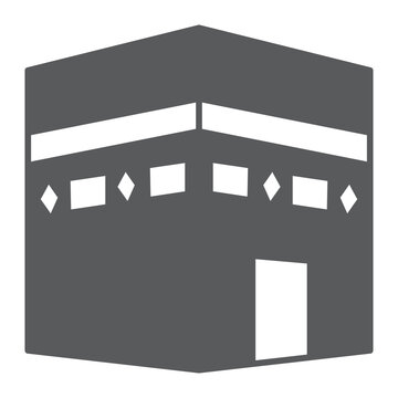 gray kaaba icon, islamic holy site clip art preview