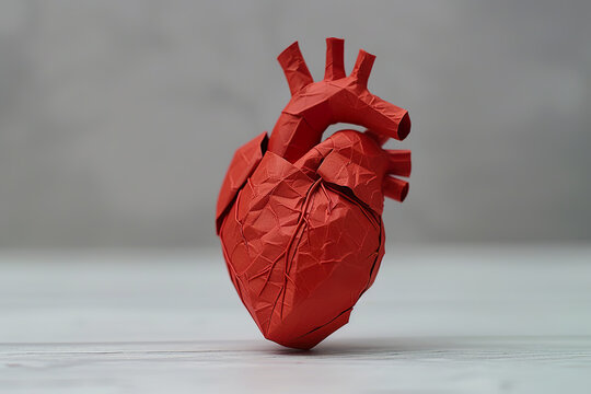 Paper craft heart with pulse inside