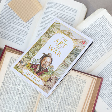 The Art of War book by Sun Tzu. Sun Tzu was a Chinese military general who lived in the period 544 BC &ndash; 496 BC. Yogyakarta, Indonesia - October 17, 2023
