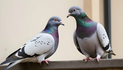 A Pair Of Pigeons Cooing Affectionately Upscaled 4
