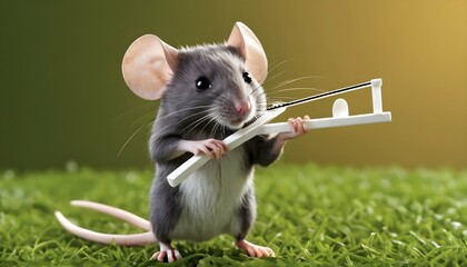 A Mouse Musician Playing A Blade Of Grass Instrume Upscaled 6