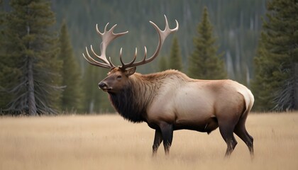 An Elk Bull With A Massive Rack Of Antlers A Symb Upscaled 4