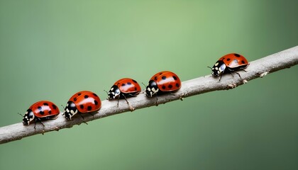 Ladybugs Crawling On A Tree Branch Upscaled 13
