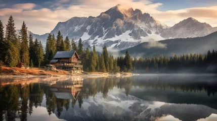 Tischdecke lake in the mountains © faiz