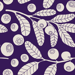 Seamless pattern Hand drew blueberry botanical elements
- 763007412