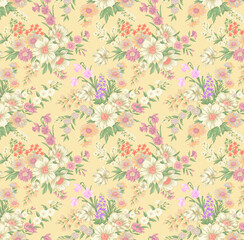 Fototapeta na wymiar Allover pattern seamless floral pattern new digital print textile design 